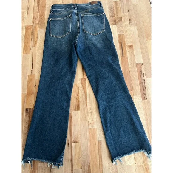 Judy Blue Cropped Boot Jeans Stretch Raw Step Hem Distressed Medium Wash 3/26 - Picture 2 of 9